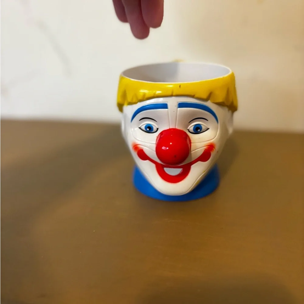 Ringling Brothers Vintage Clown Face Mug - Bright Red Nose & Yellow Hair